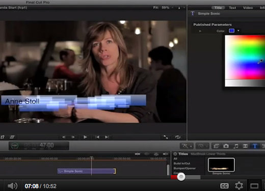 Customizing a Title in FCP X 2