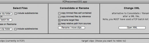 VideoToolshed releases FcpReconnect to aid in media management 1