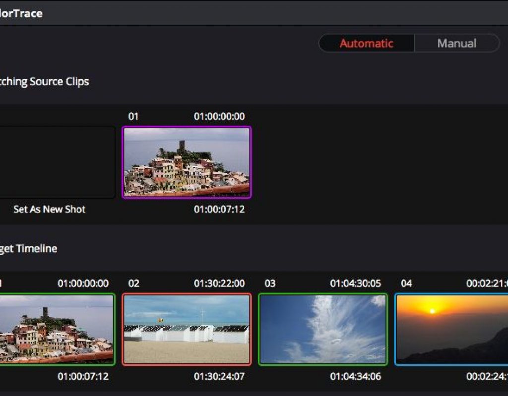Solutions to Resolve Part 2: Accurate shot match in ColorTrace 1