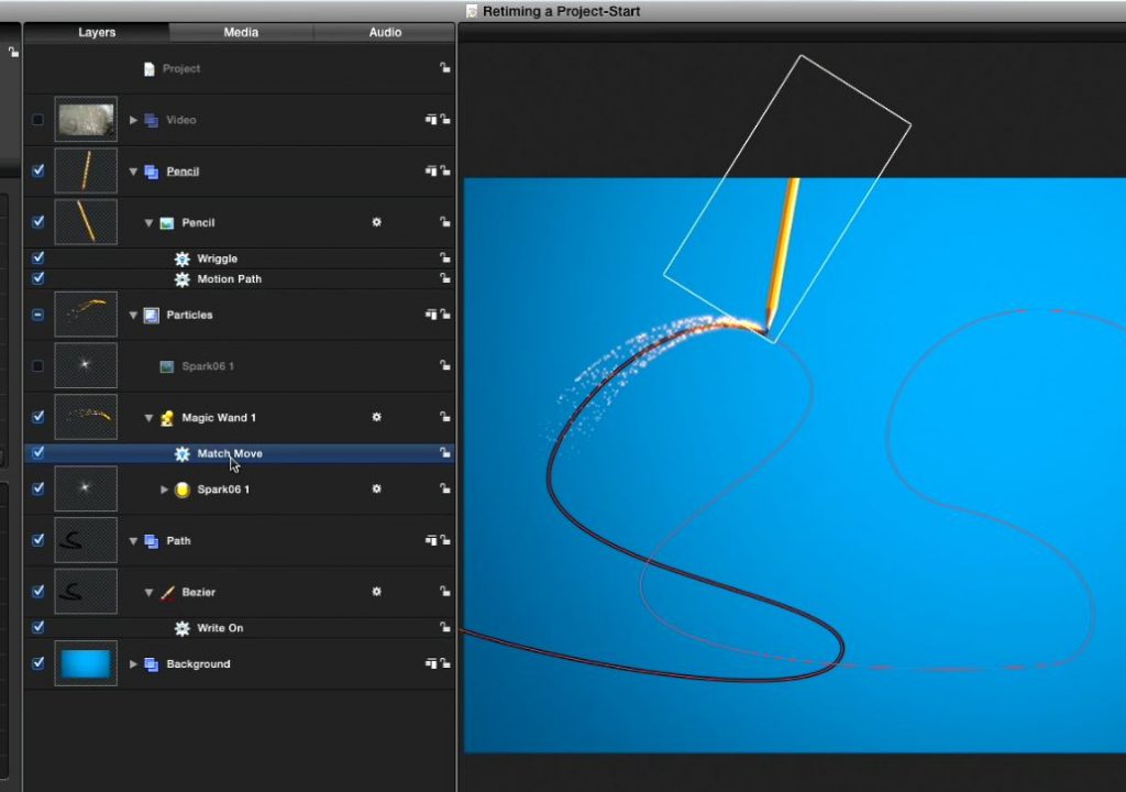 Retiming animations in Motion 1