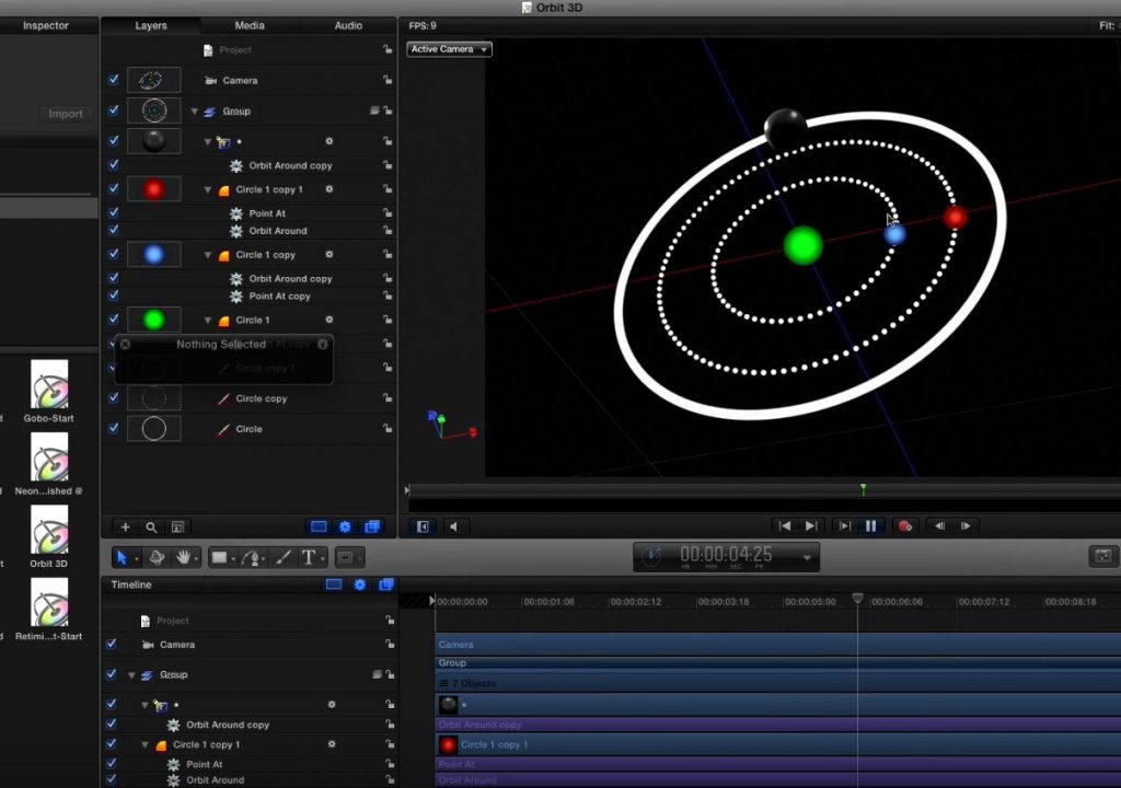 Orbiting objects in Motion 1