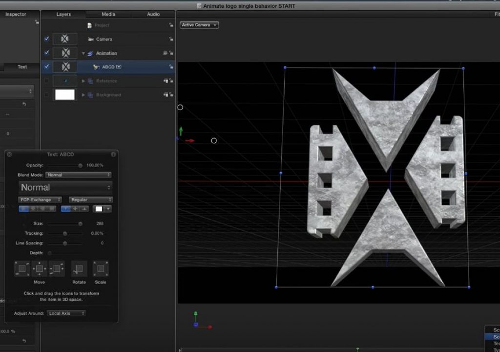 Creating and animating 3D logos in Motion 1