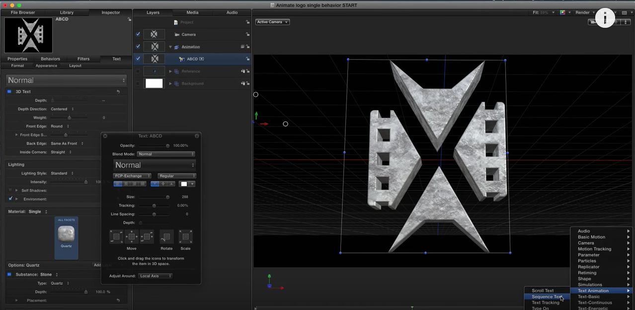 Creating and animating 3D logos in Motion 2