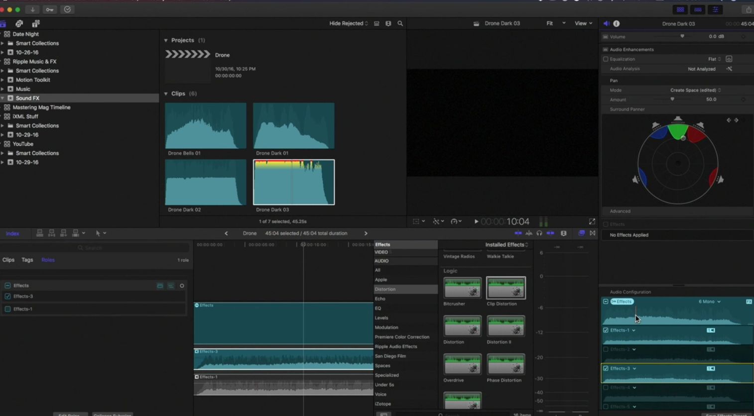 The audio signal path in Final Cut Pro 10.3 10