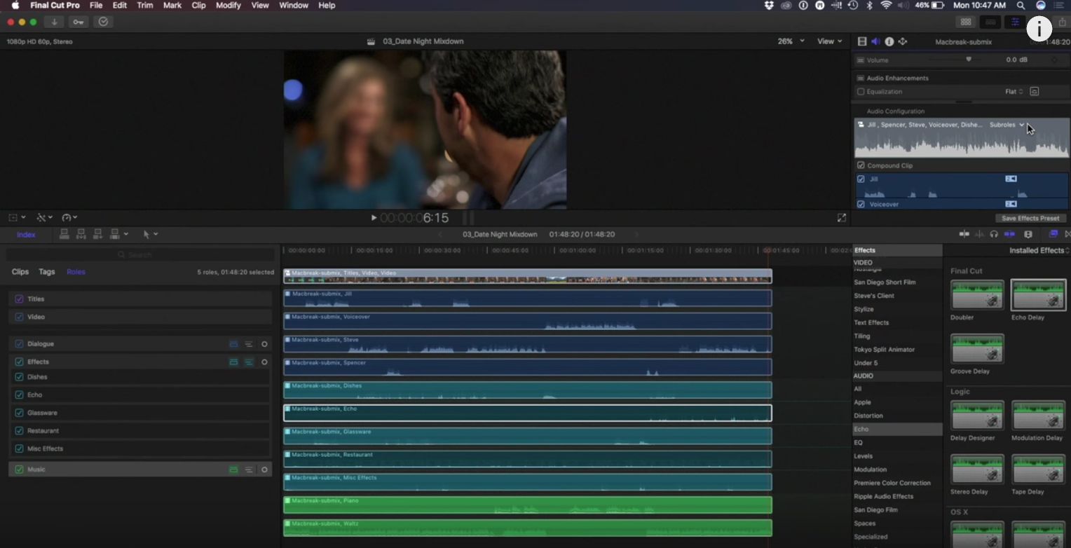 Advanced mixing with Roles in Final Cut Pro 10.3 4