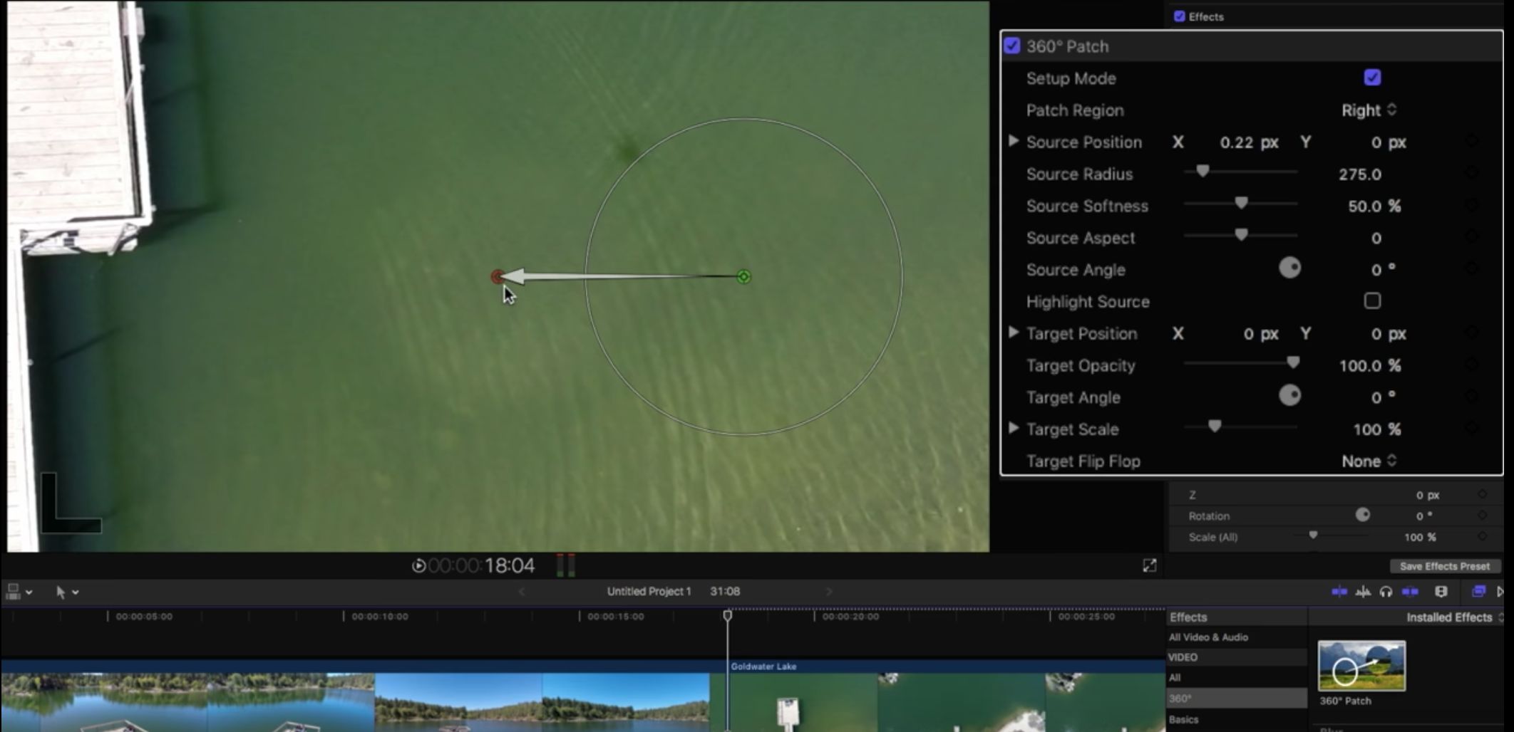 Removing a Drone Shadow in Final Cut Pro X 1