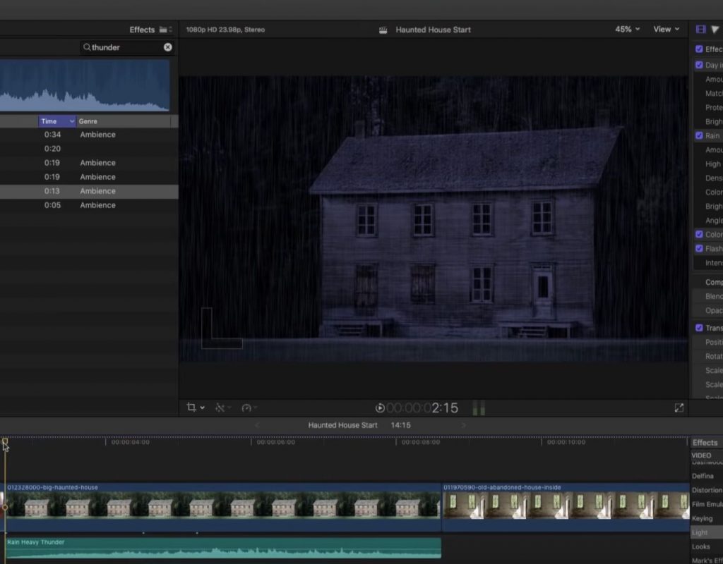 Creating a Dark and Stormy Night in Final Cut Pro X 1