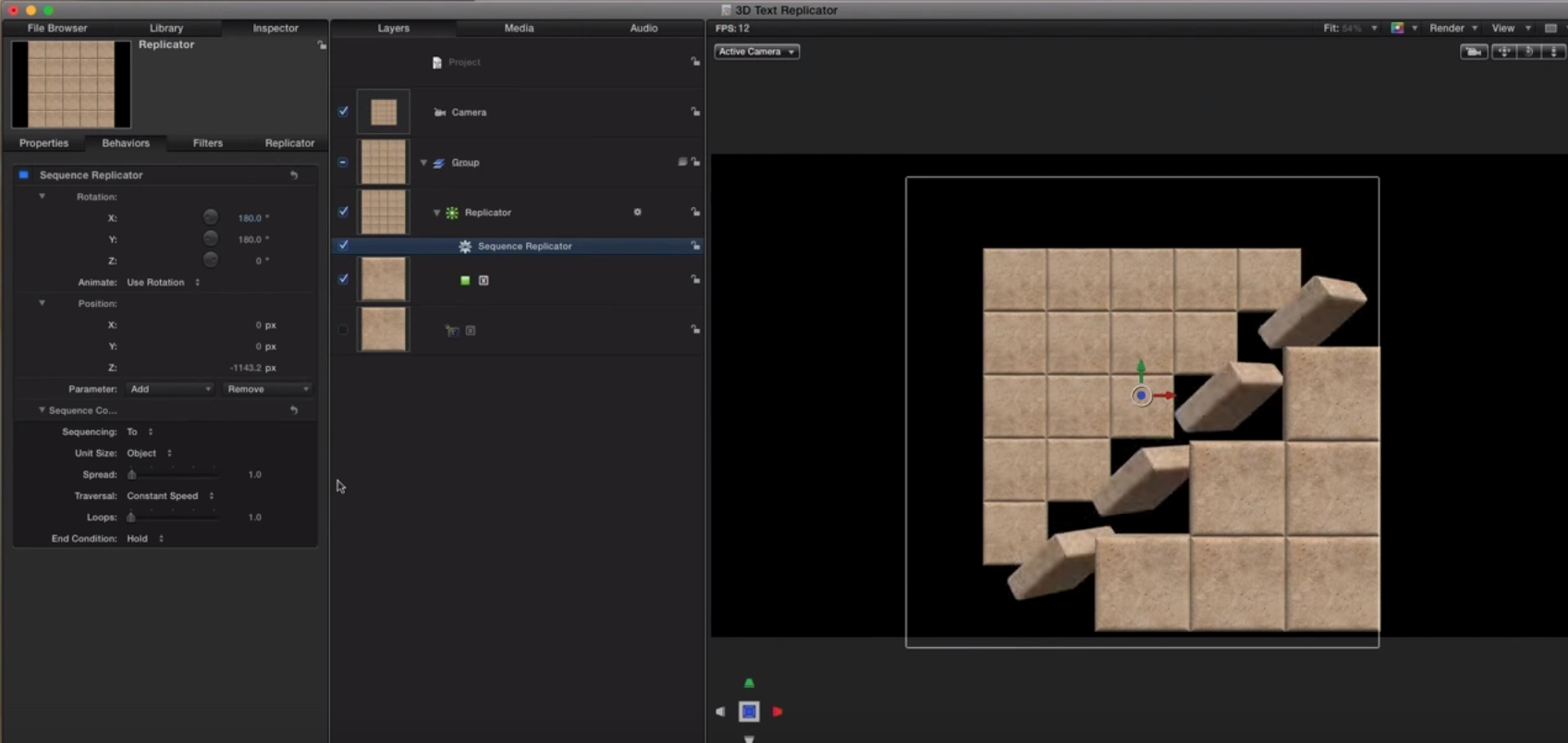 3D text & replicators in Motion 3