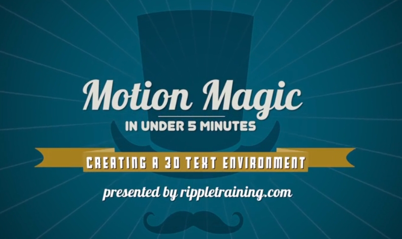 3D Text Environments in Motion 4