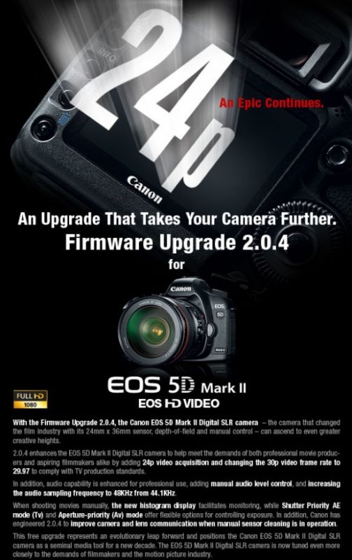 Canon Updates 5D MKII Firmware (Fixes Audio Bug) 1