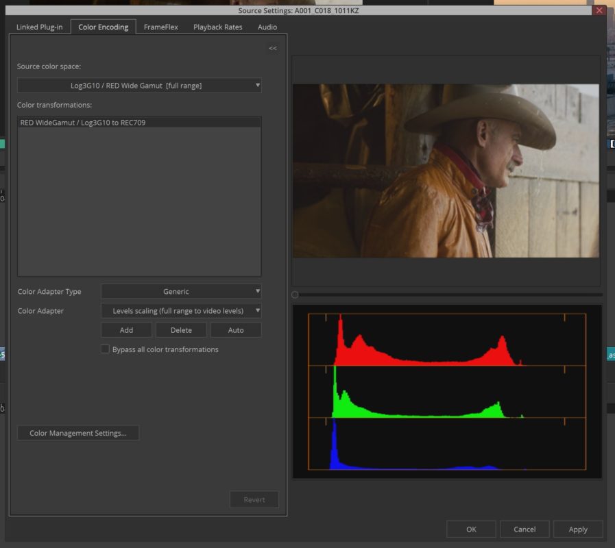 Media Composer Source Settings