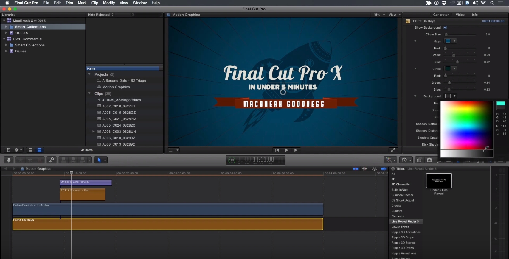 Building a Motion Graphics Toolkit in Final Cut Pro X 10