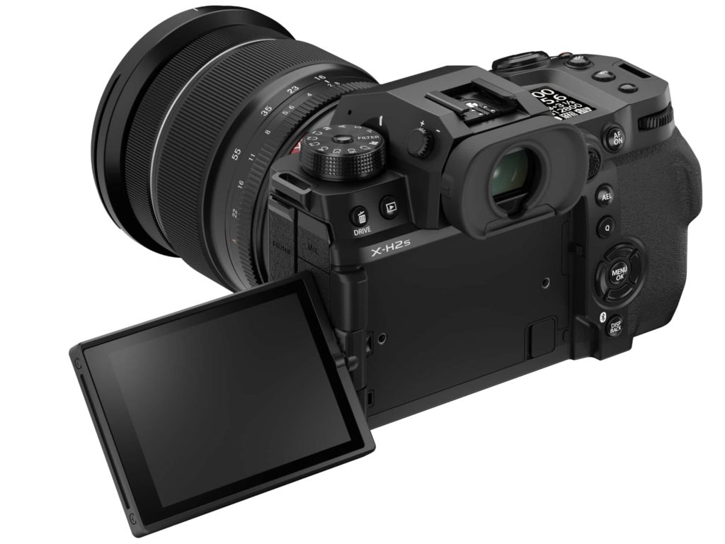 Fujifilm X-H2S rear quarter view