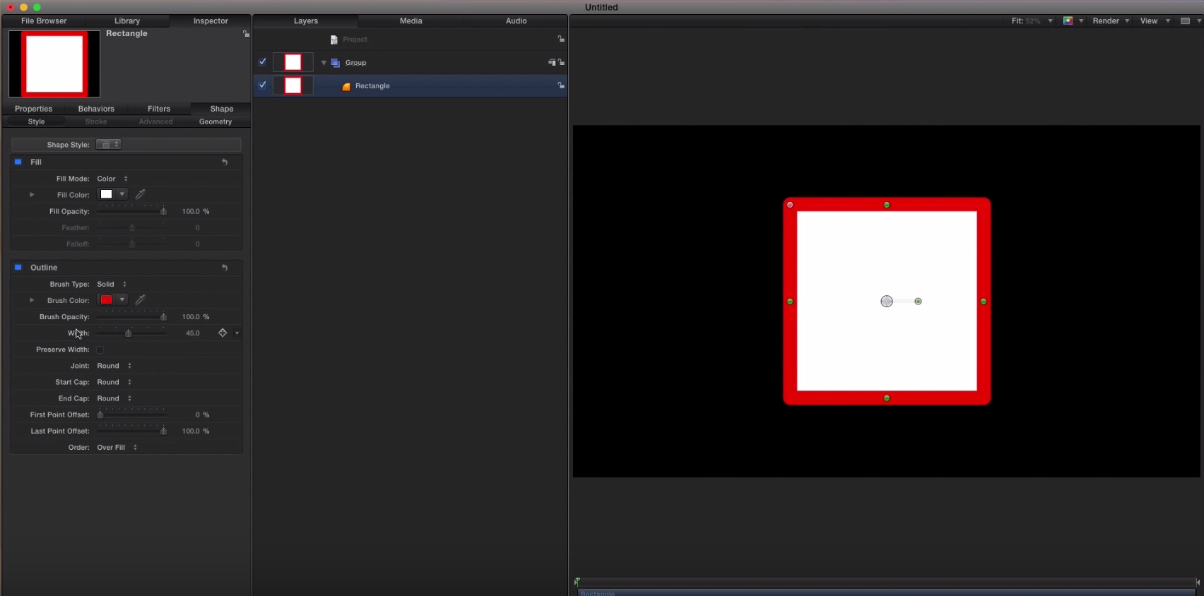 Publishing a shape from Motion to Final Cut Pro X 5