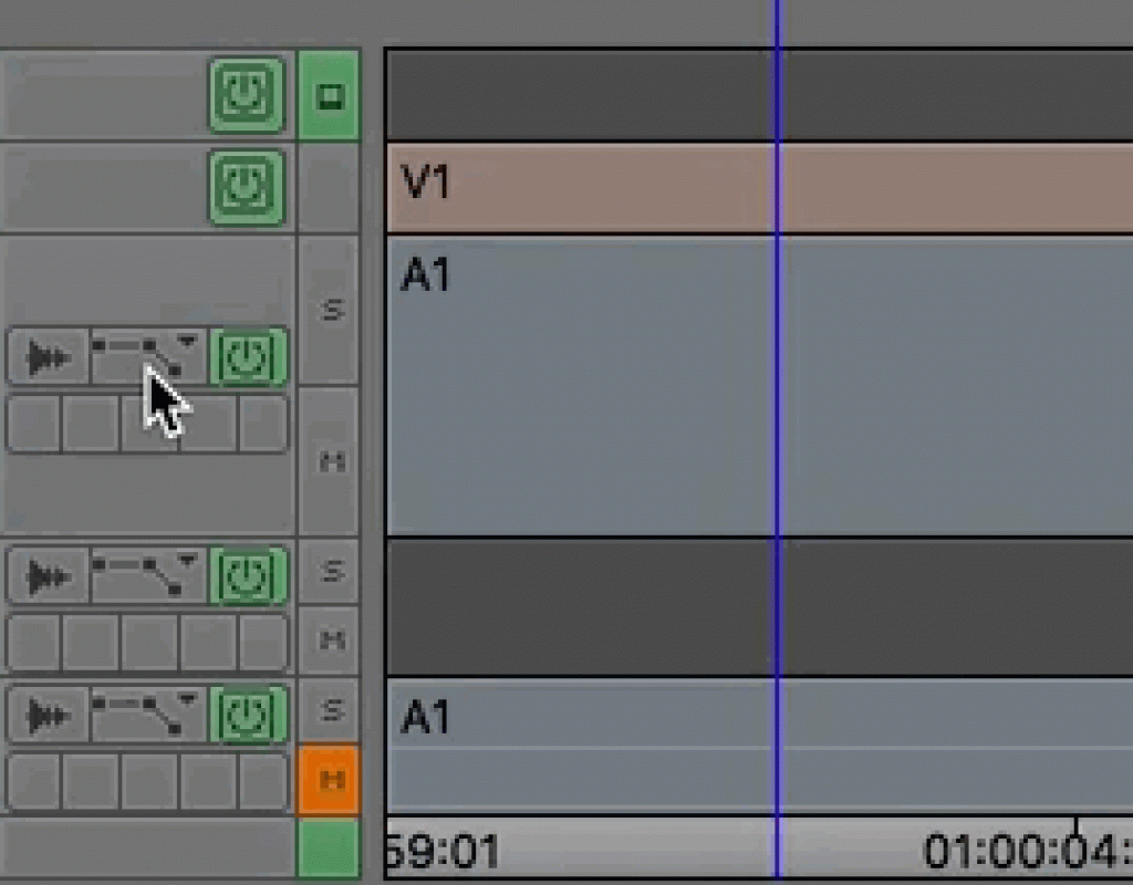 Avid Media Composer clip gain timeline