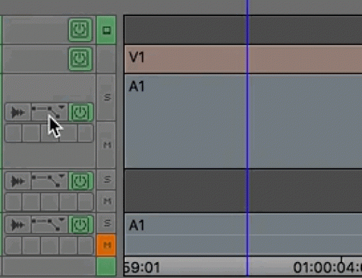 Avid Media Composer clip gain timeline