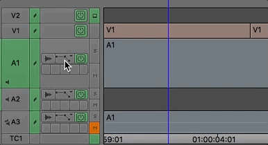 Avid Media Composer clip gain timeline
