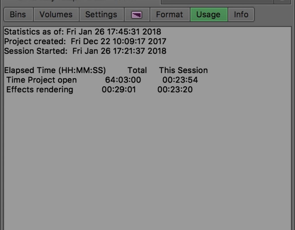 Avid Media Composer Usage