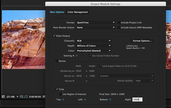 After Effects Hidden Gems: Cropping in the Output Module 3