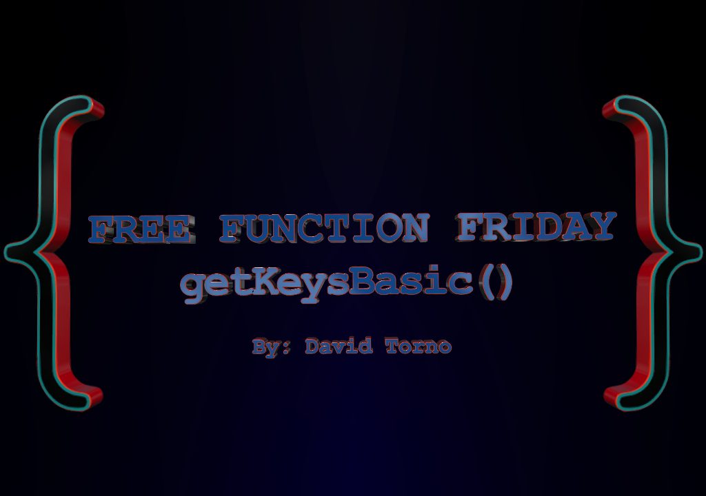 Free Function Friday getKeysBasic 1