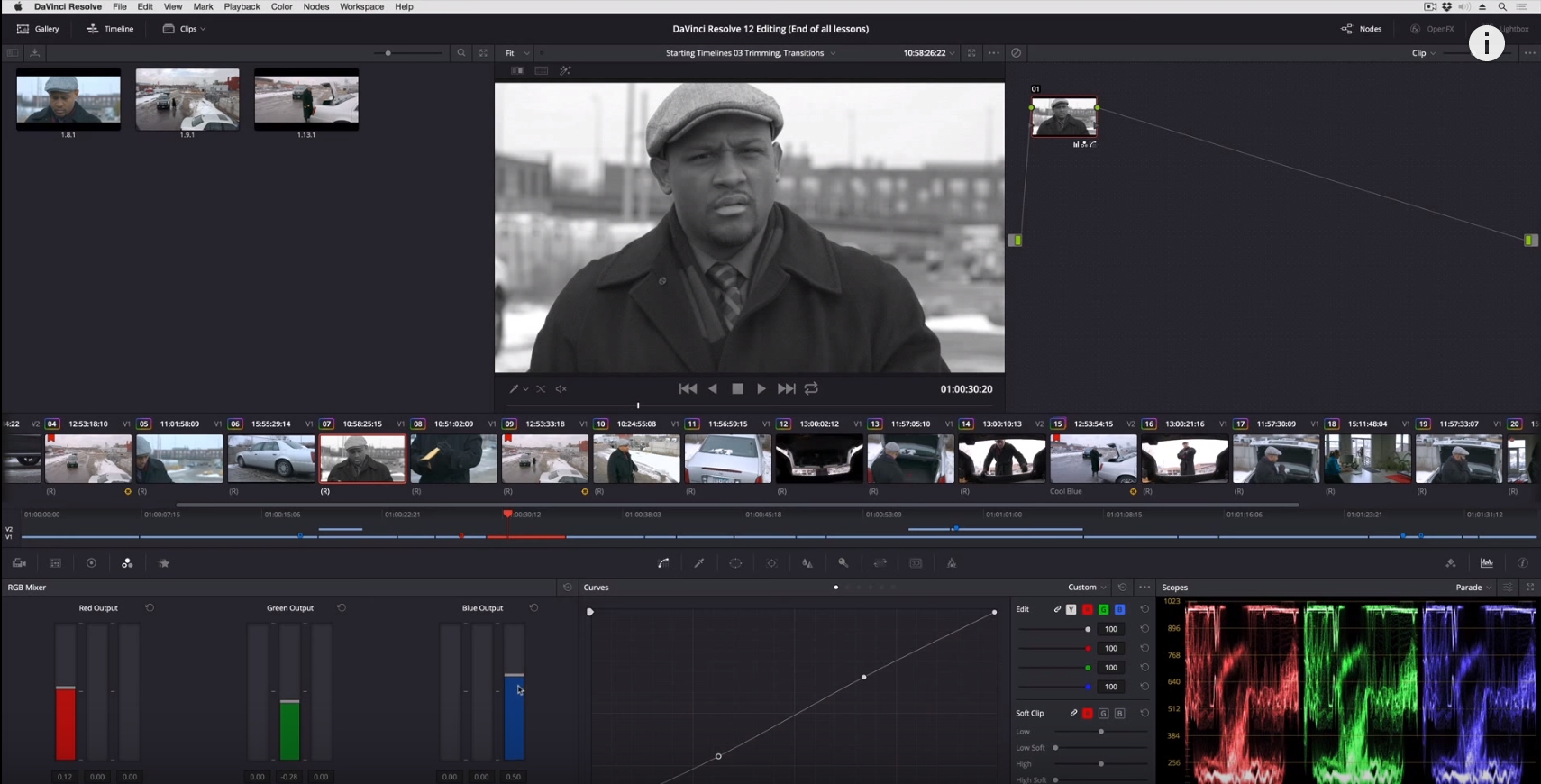 Custom monochrome effects in DaVinci Resolve 13