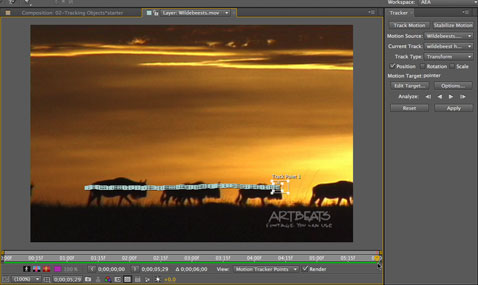 After Effects Apprentice Free Video: Performing a Motion Track 1