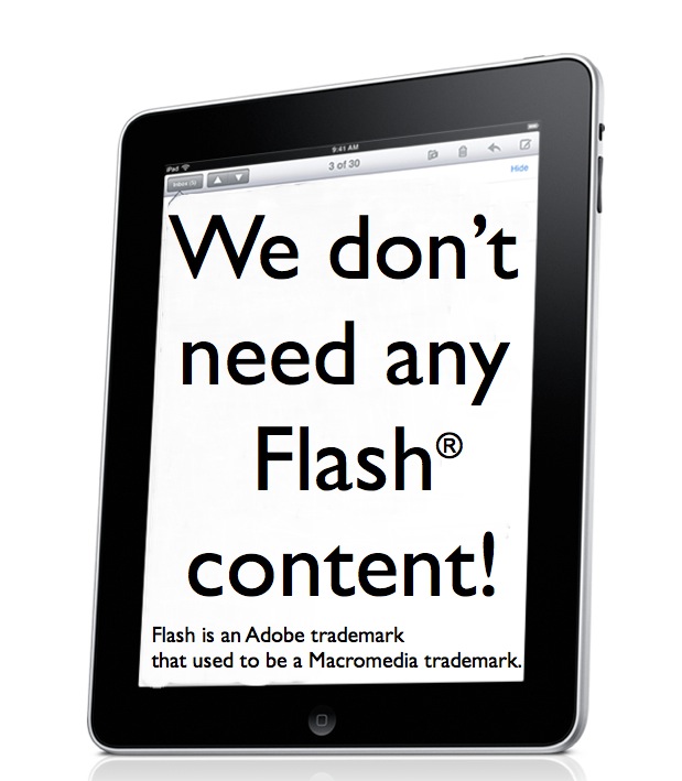 T&copy;pper is glad that the iPad doesn't support Flash 1