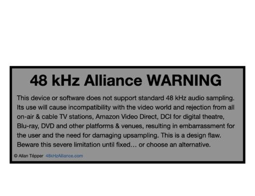 48 kHz Alliance Warning label is born 1