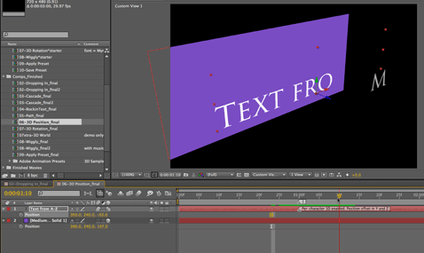 After Effects Apprentice Free Video: Overview of Per-character 3D Text 1