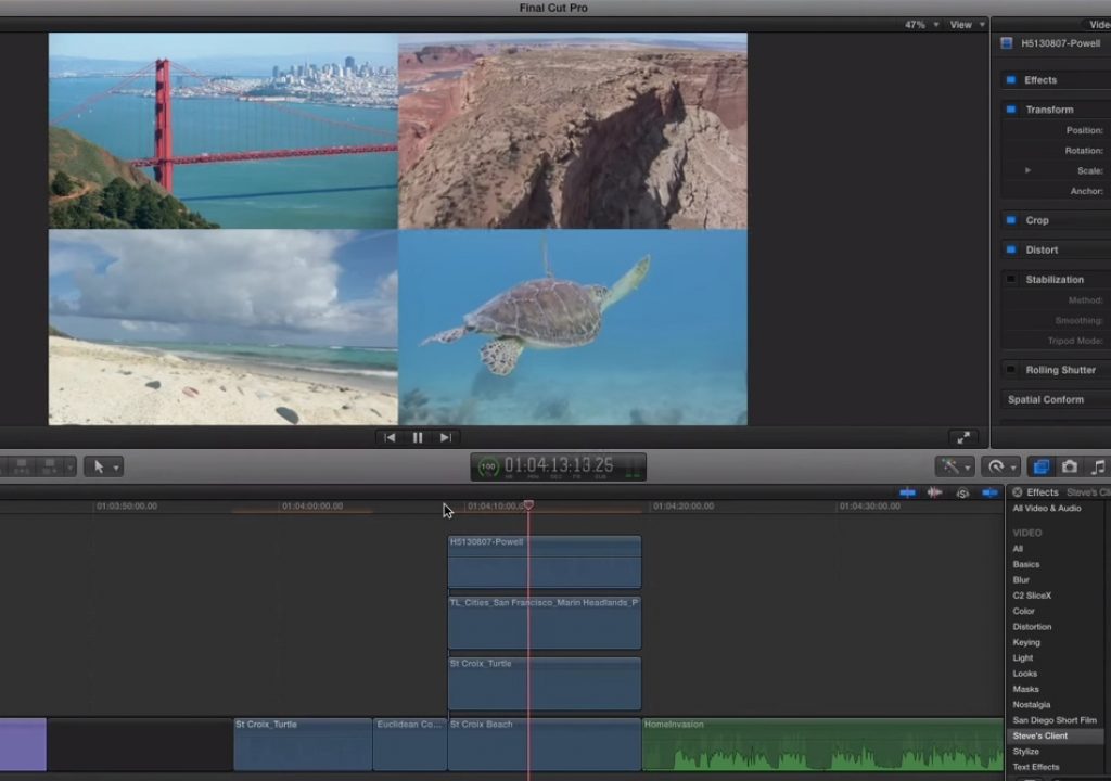 Saving Transform Presets in FCP X 1