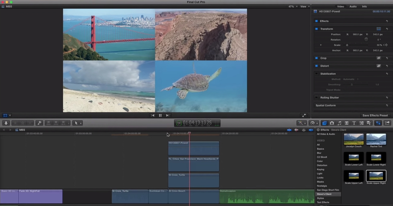 Saving Transform Presets in FCP X 14