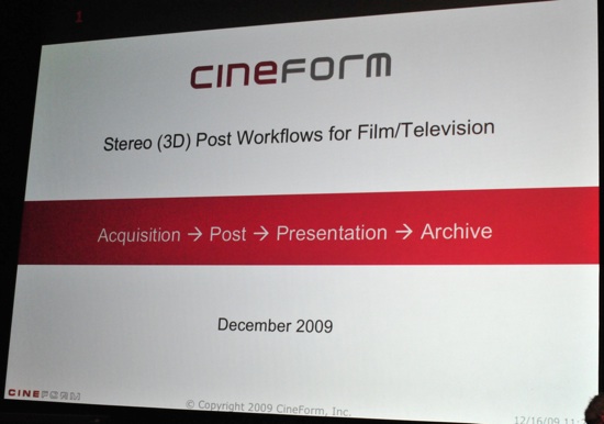 Band Pro 3D - Cineform - it is time to look at them again 3