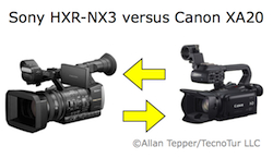 Sony new NX3 camcorder compared with the Canon XA20 2