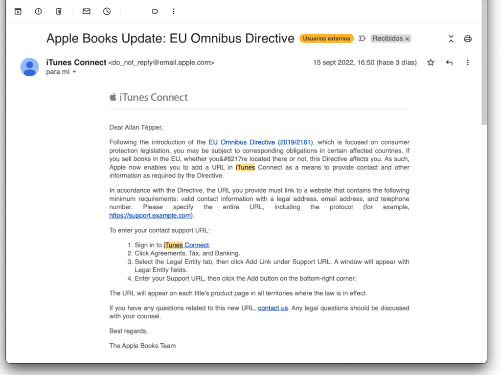 Apple shocks authors/content producers with new website requirements to continue selling in Europe 3