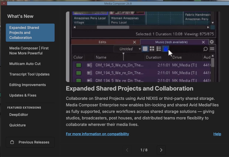 Avid Media Composer 2026.8 is now available 2