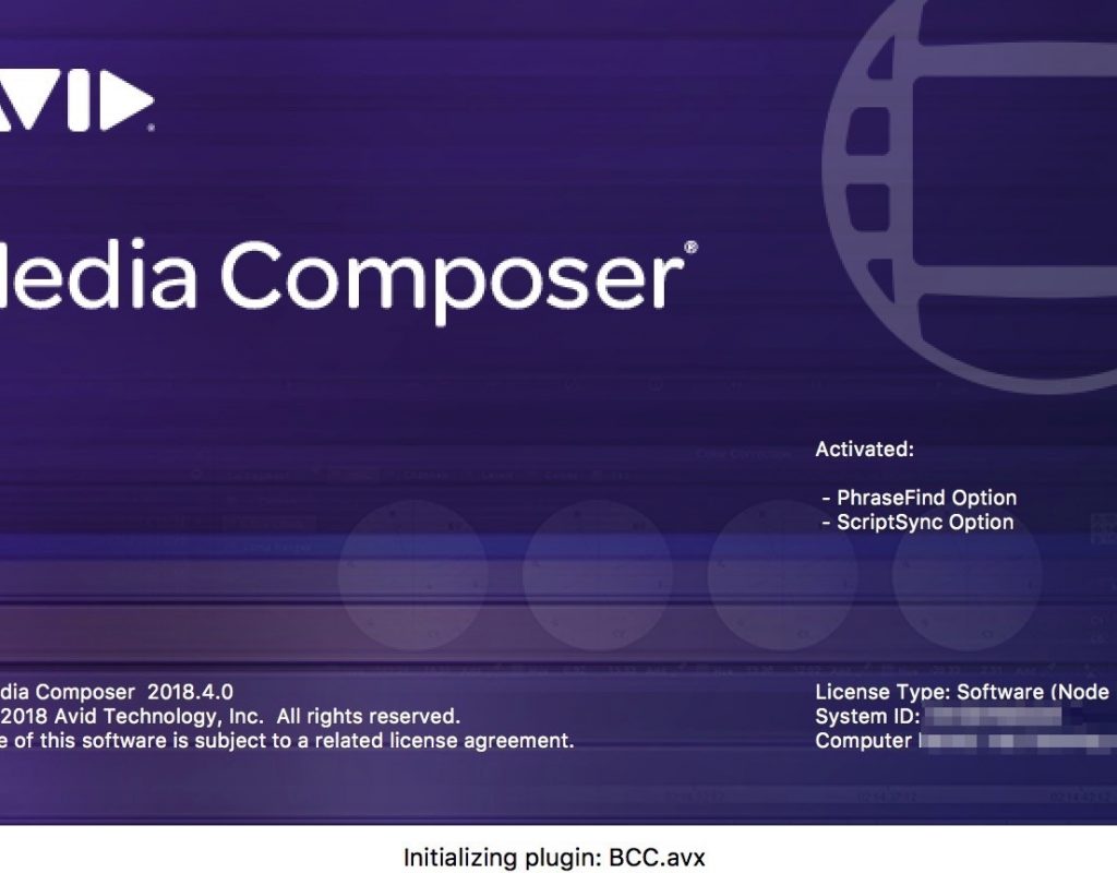Avid Media Composer splash screen