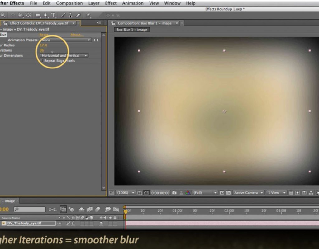 Adobe After Effects Box Blur effect
