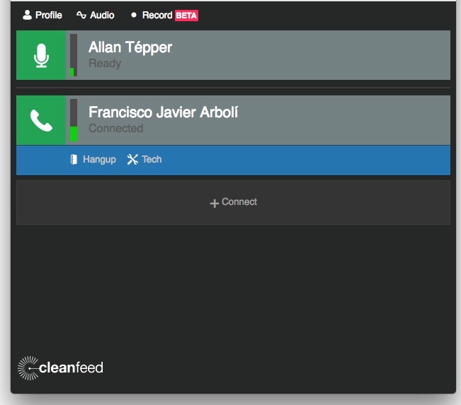 Cleanfeed: much better than Zoom.us for 48 kHz remote audio recordings or live broadcast 1