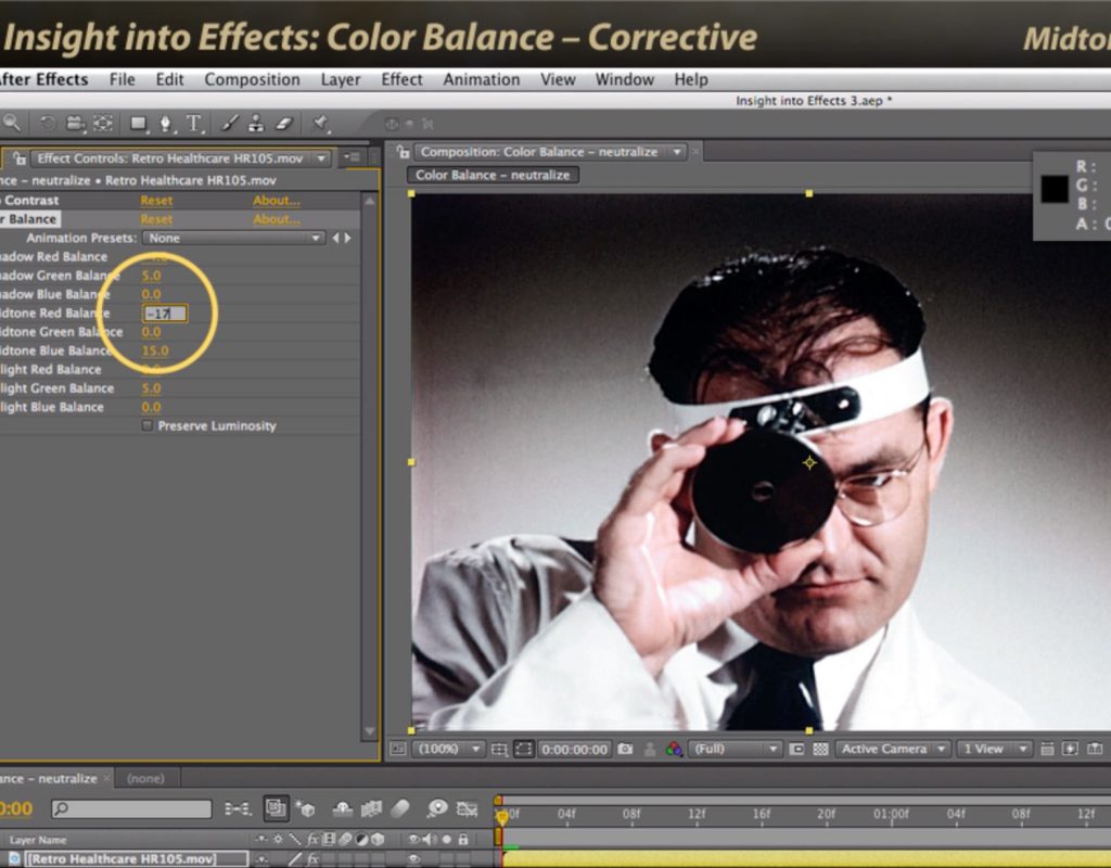 After Effects Classic Course: Color Balance 1 – Corrective 1