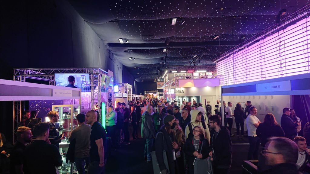 Crowded exhibit hall