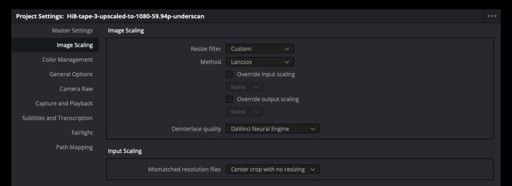Deinterlacing legacy material + upscaling with DaVinci Resolve (Studio) to 50p/59.94p for smoothness (or 25p/29.97p for a more dramatic look) 7