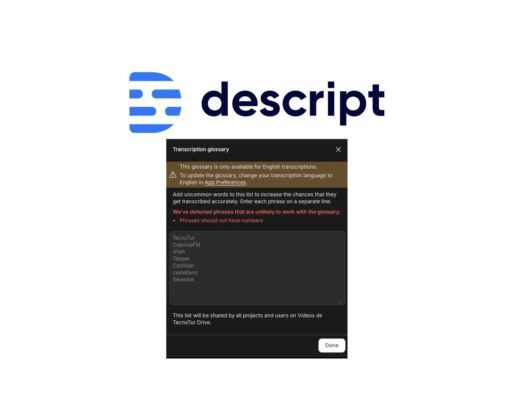 Descript Transcription Glossary: 3 failures 1
