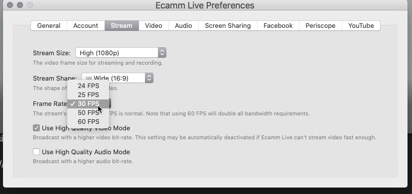 Understanding Ecamm Live’s framerates and audio sampling 9