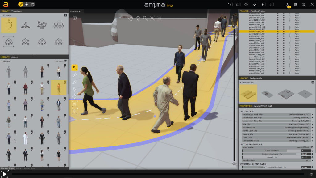 COVID-Compliant Crowd Scenes on a Budget using Anima 7