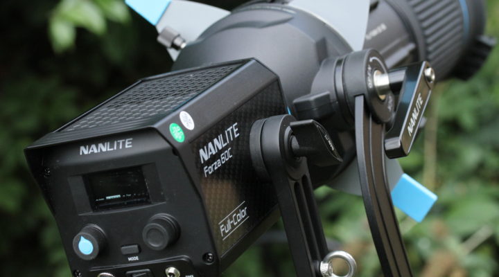 Nanlite Forza 60C with 18 to 36-degree projection attachment.