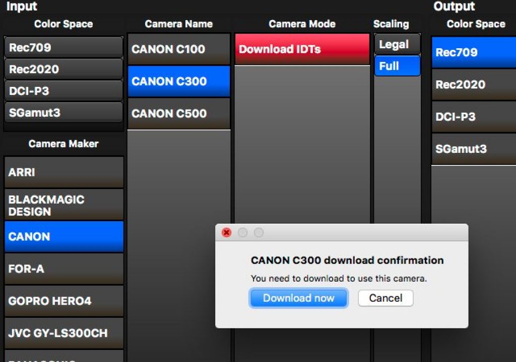 IDTs must be downloaded from Fujifilm's server