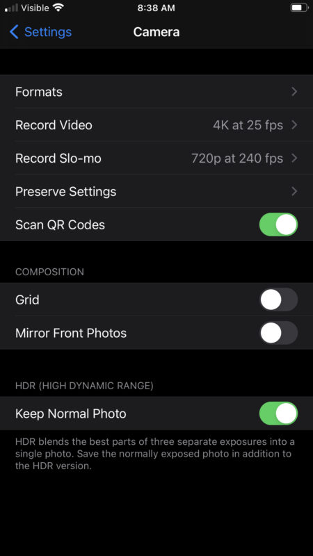 Unlock the hidden 25p mode in your current iPhone’s camera app 7