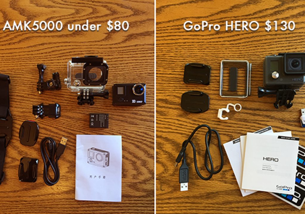 Amkov AMK 5000 Action Cam vs Entry Level GoPro HERO 1
