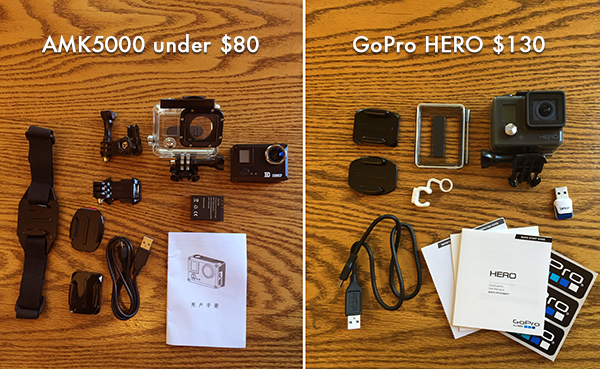 Amkov AMK 5000 Action Cam vs Entry Level GoPro HERO 8