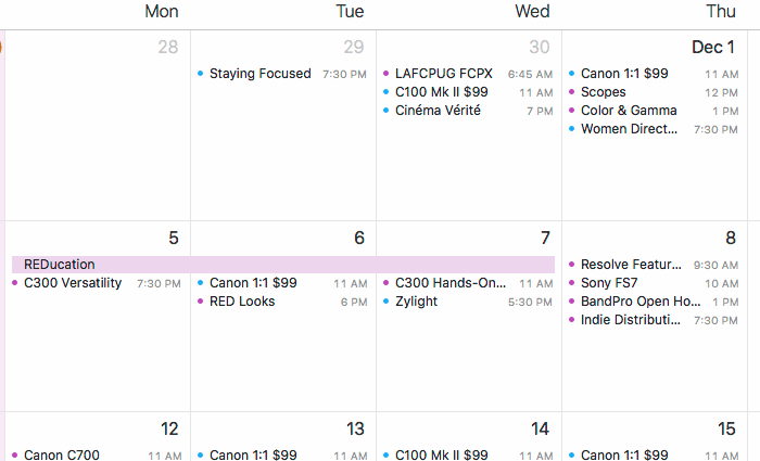 L.A. calendar for early December